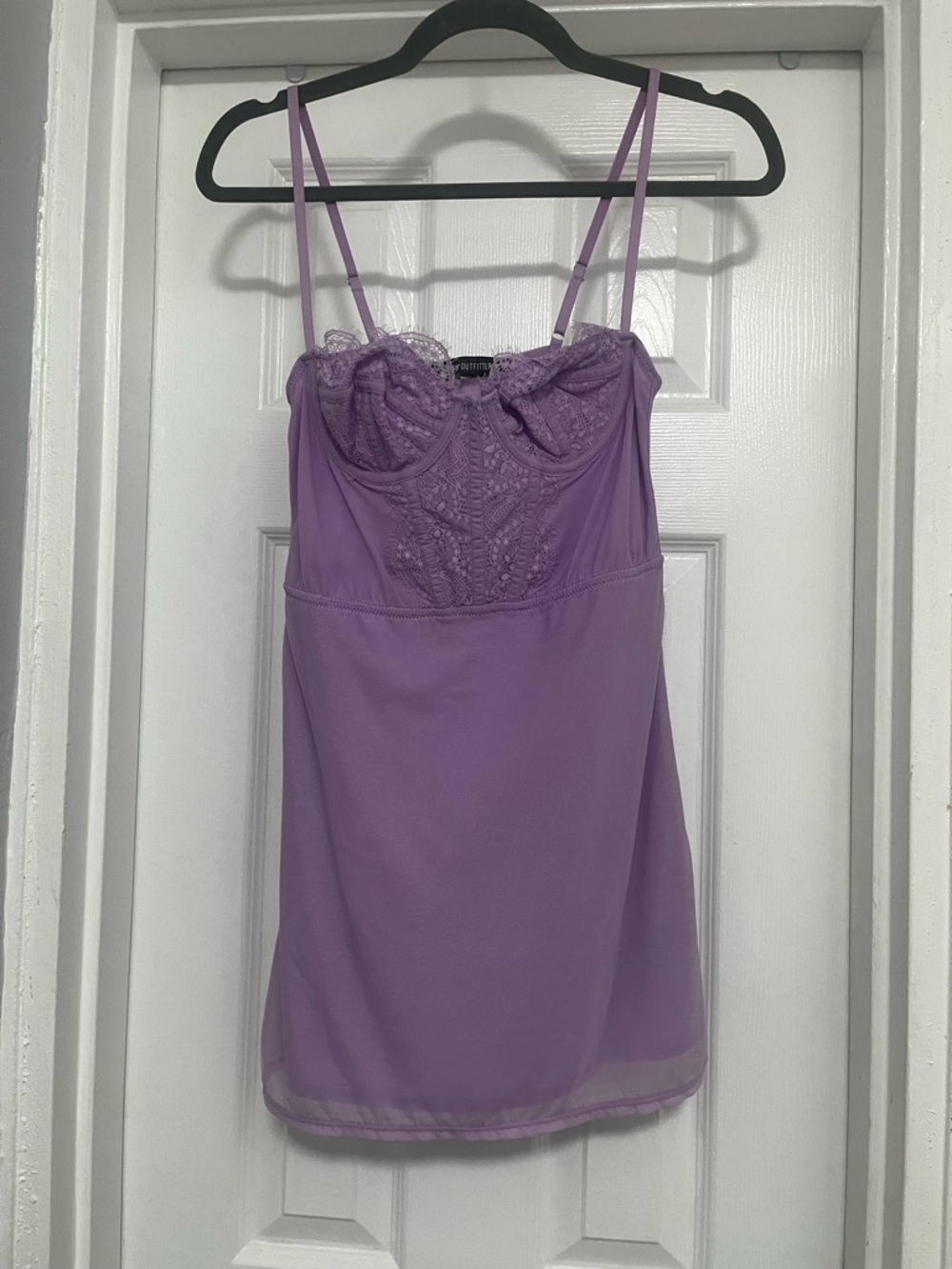IRBAN OUTFITTERS Lace-Detail Lavender Slip Dress - Women's Top